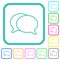 Two oval chat bubbles outline vivid colored flat icons