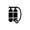 Two oxygen containers for diving icon flat image