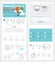 Two page Website design template with concept icons and avatars for business company portfolio