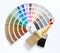 Two paint brush and color chart