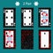 Two pair playing card poker combination. illustration eps 10. On a green background. To use for design, registration, the w