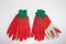 Two pairs of gardening gloves red and green women fashion for home garden