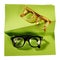 Two pairs of retro eyeglasses on creative support