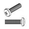 Two pan head cross recess screws. Vector illustration