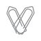 Two paper clips crossed in a heart-shape.  heart concept for valentines day