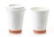 Two paper take away coffee cups