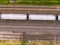 Two parallel railroads. aerial view