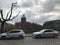 Two parked modern cars around a city streets in Berlin