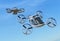 Two Passenger Drone Taxis flying in the sky