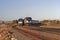 Two Passenger Trains Side by Side