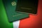 Two Passports from Italy on Italian Flag