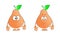 Two pears. Cartoon characters. Different emotions. Laugh and cry.