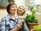 Two pensioner drinking coffee