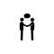 Two people agree icon. Simple glyph, flat  of People icons for UI and UX, website or mobile application