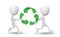 Two people carried the recycling symbol