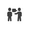 Two people with dialog speech bubble vector icon