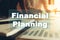 Two people discussion with table and expert advice financial planning.