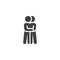 Two people hugging vector icon
