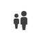 Two people, leadership vector icon