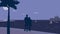 Two people in love are walking along the beach by the sea with y