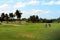 Two people playing golf on a clear summer day. Varadero, Cuba