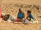 Two people of Puri beach in India