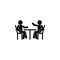 Two people, table, conversation icon. Simple glyph, flat vector of People talk icons for UI and UX, website or mobile application