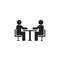 Two people at the table icon. Icon Conference. Vector