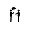 Two people talking icon. Simple glyph, flat  of People icons for UI and UX, website or mobile application