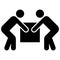 Two person lift Symbol Sign Isolate on white Background