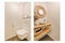 two pictures of a bathroom with a toilet and sink