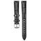 Two-piece narrow black leather strap for watches