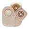 Two piece ostomy appliance including flanges and pouches