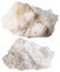 Two pieces with scheelite mineral stone isolated