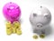 Two Piggybanks Savings Showing European Wealth