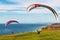 Two Pilots Launch Paragliders at Torrey Pines Gliderport