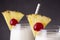 Two Pina Colada cocktails