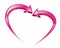 Two pink arrows create a heart shape.