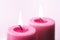 Two pink candles