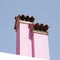 Two pink chimneys