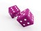 Two pink dice cubes