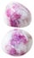 Two Pink sodalite gemstone pebbles isolated