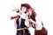 Two pirates on white background