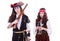 Two pirates on white background