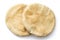 Two pita breads isolated on white from above.