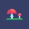Two pixel mushrooms. Cute amanita icons