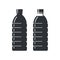 Two plastic bottles on a white background, empty and full. Flat style icons.