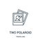 two polaroid icon vector from travelling collection. Thin line two polaroid outline icon vector illustration. Linear symbol