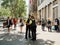 Two police officers surveillance of central Barcelona