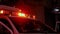 Two Police vehicle lights flashing Police car siren on neighborhood. Close up view footage